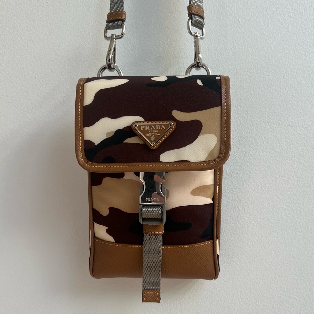 Prada Nylon and Saffiano Leather Crossbody / Phone Case